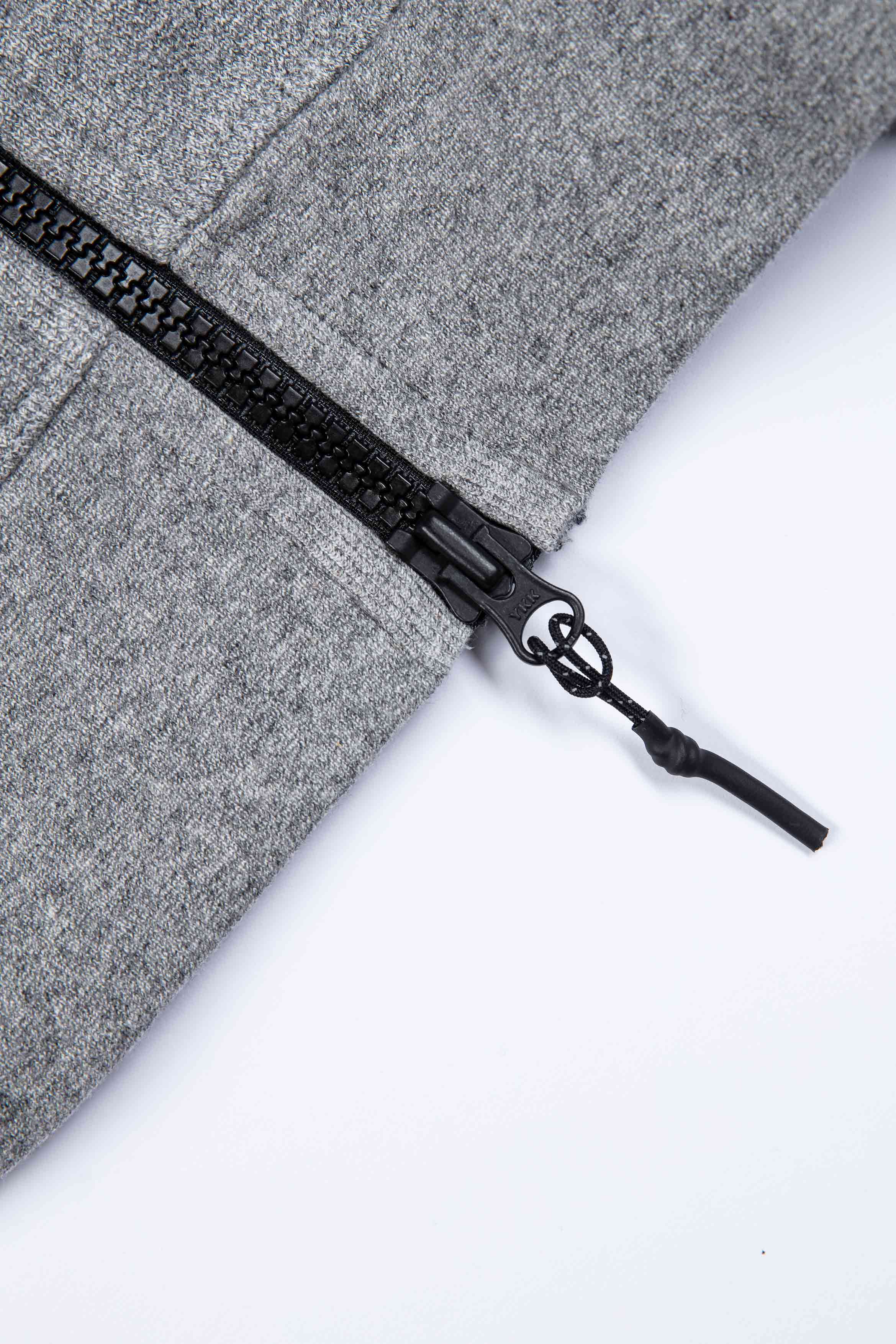 L3. GREY MARL ZIPPED HOODIE