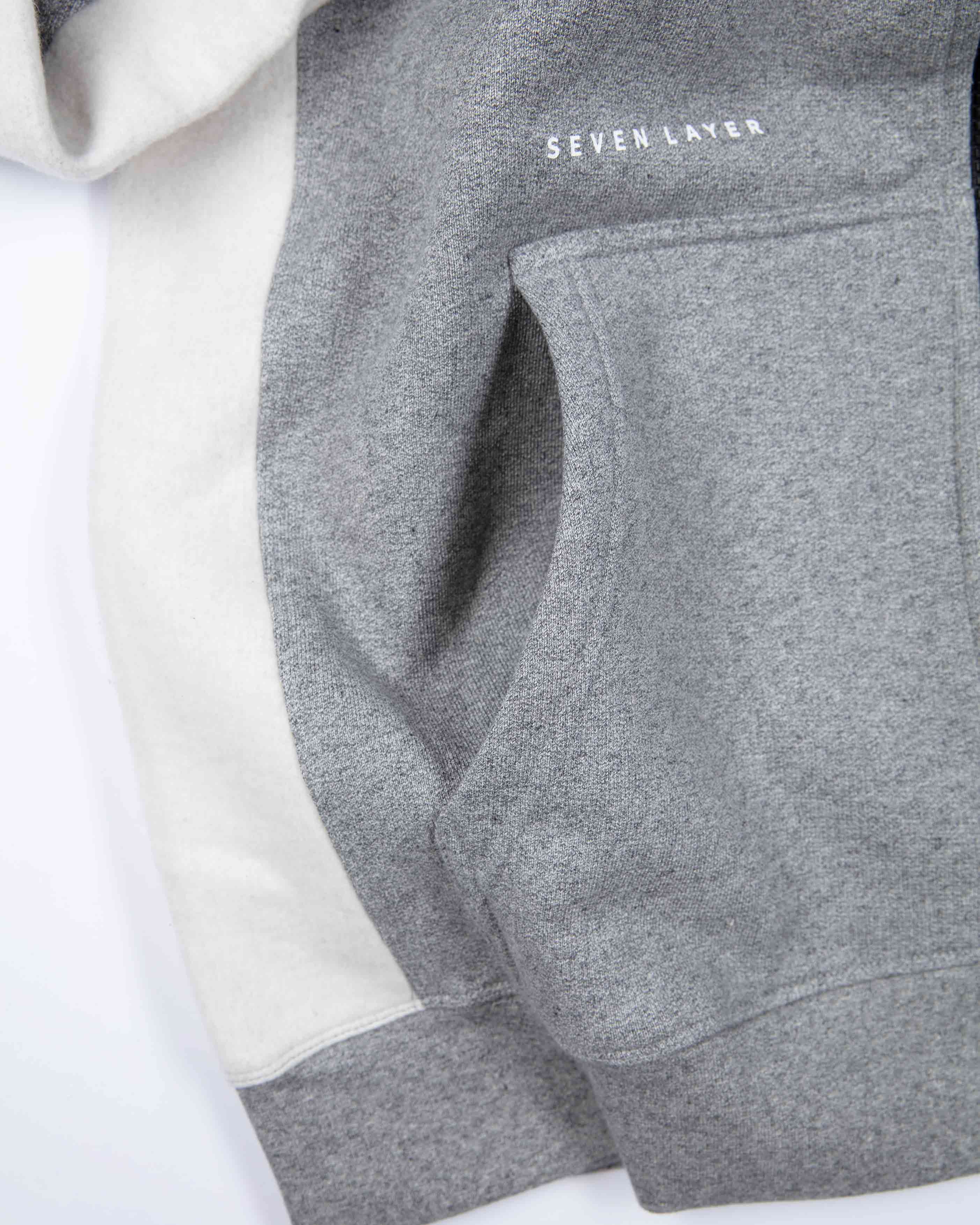 L3. GREY MARL ZIPPED HOODIE