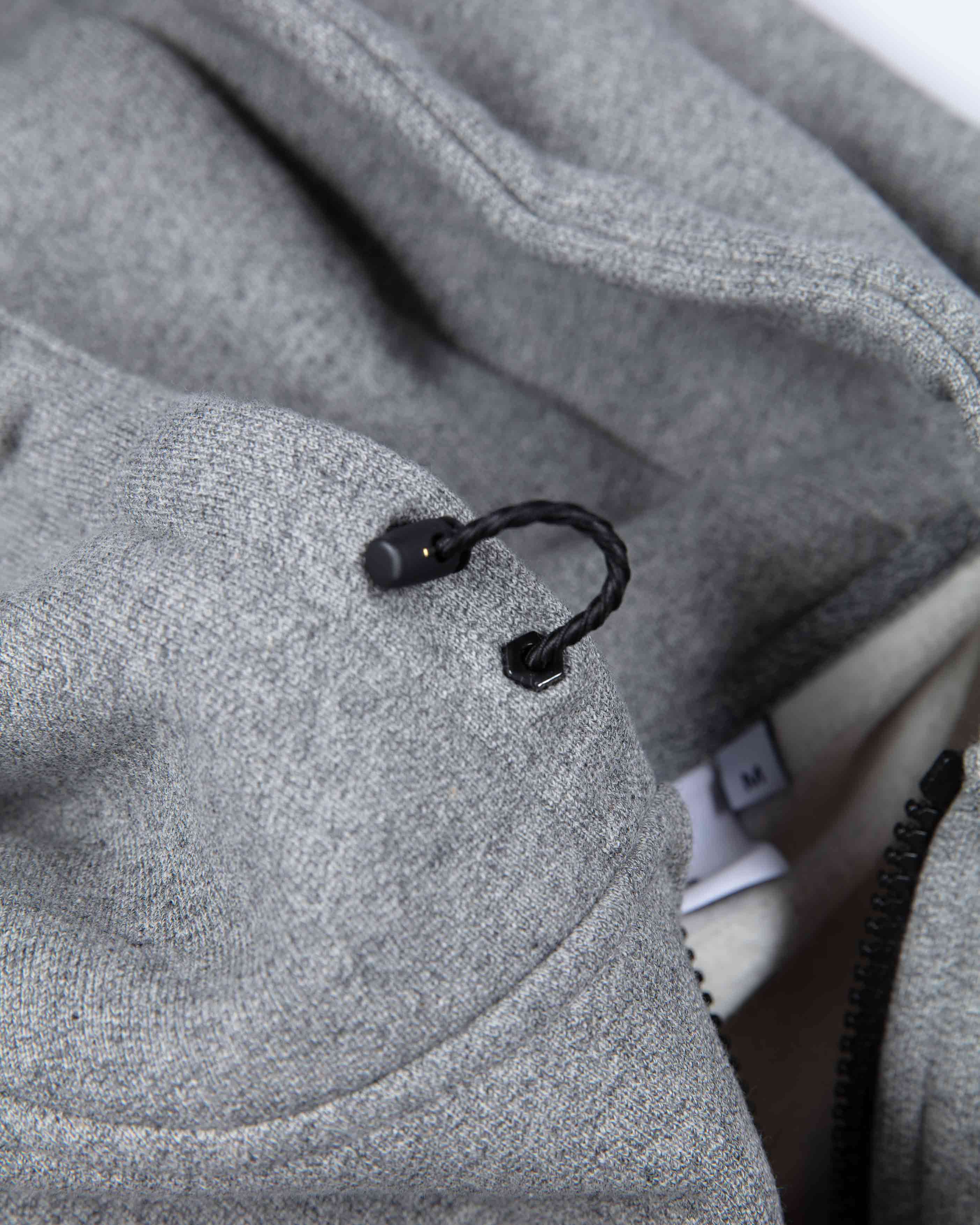 L3. GREY MARL ZIPPED HOODIE