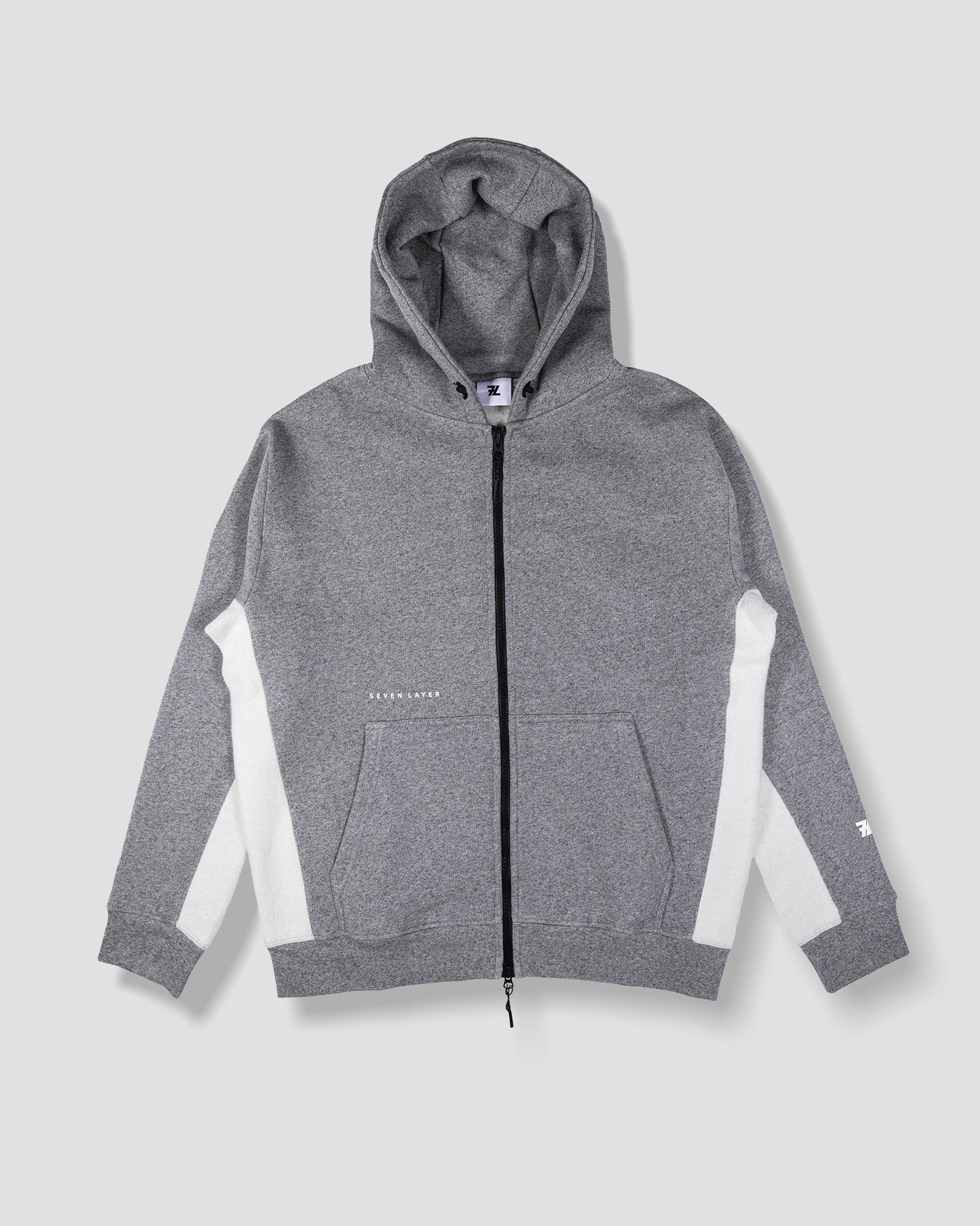 L3. GREY MARL ZIPPED HOODIE